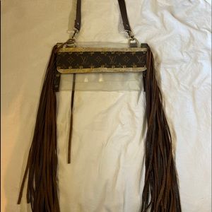Clear fringe LV bag. Crossbody